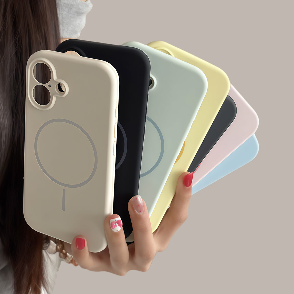 Slim Ring Magnetic Wireless Charging Phone Case | Liquid Silicone Phone Case No.6-8