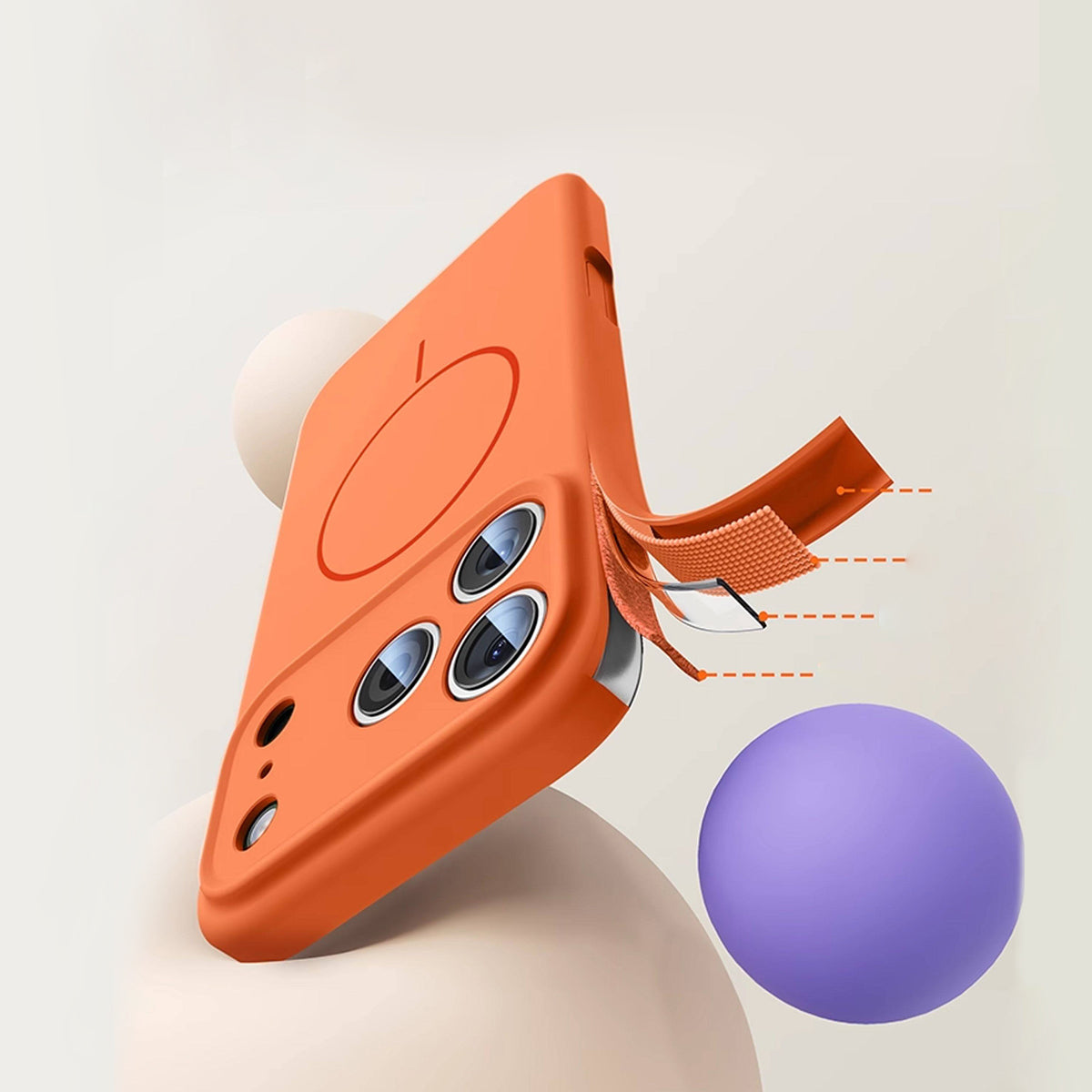 Slim Ring Magnetic Wireless Charging Phone Case | Liquid Silicone Phone Case No.6-8