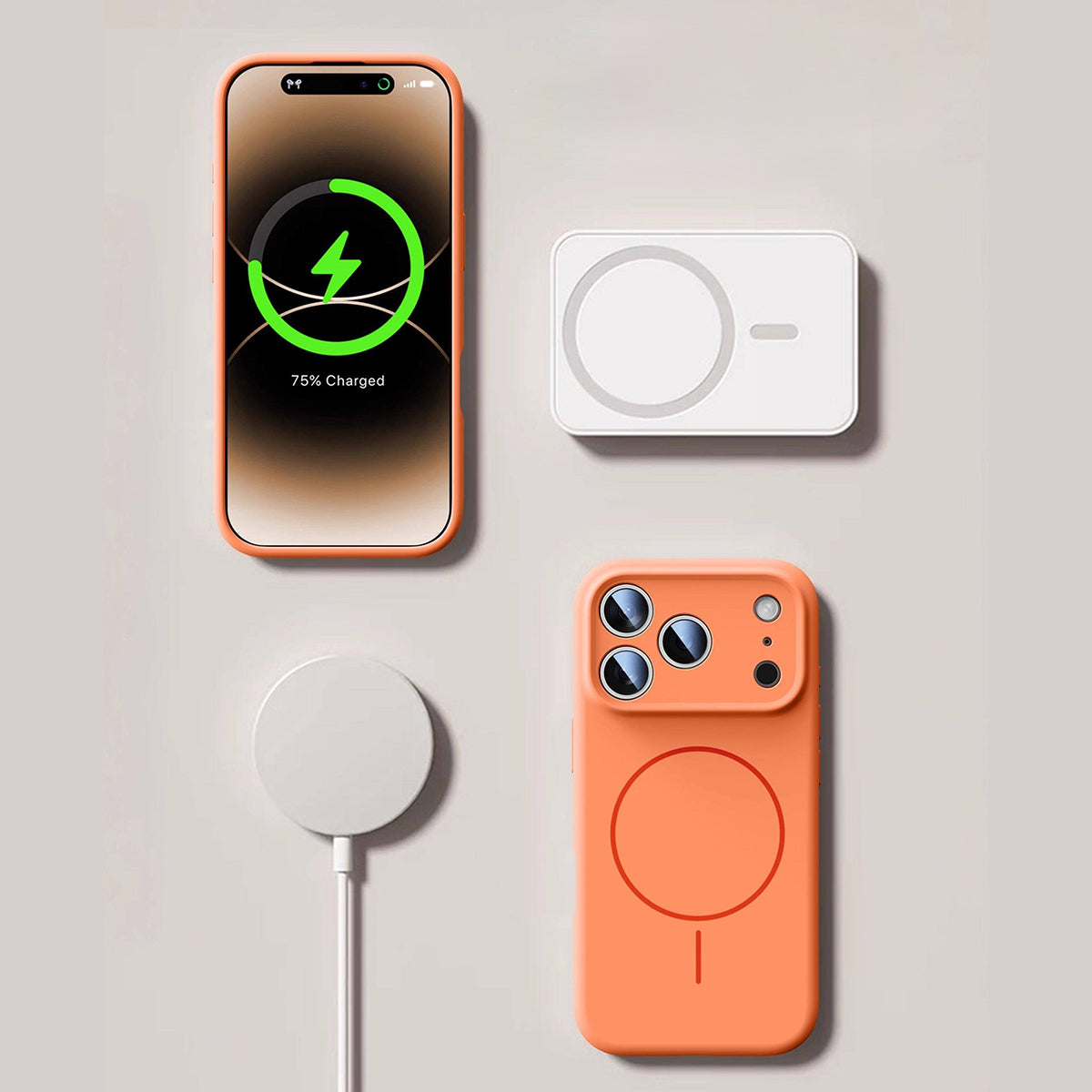 Slim Ring Magnetic Wireless Charging Phone Case | Liquid Silicone Phone Case No.12-14
