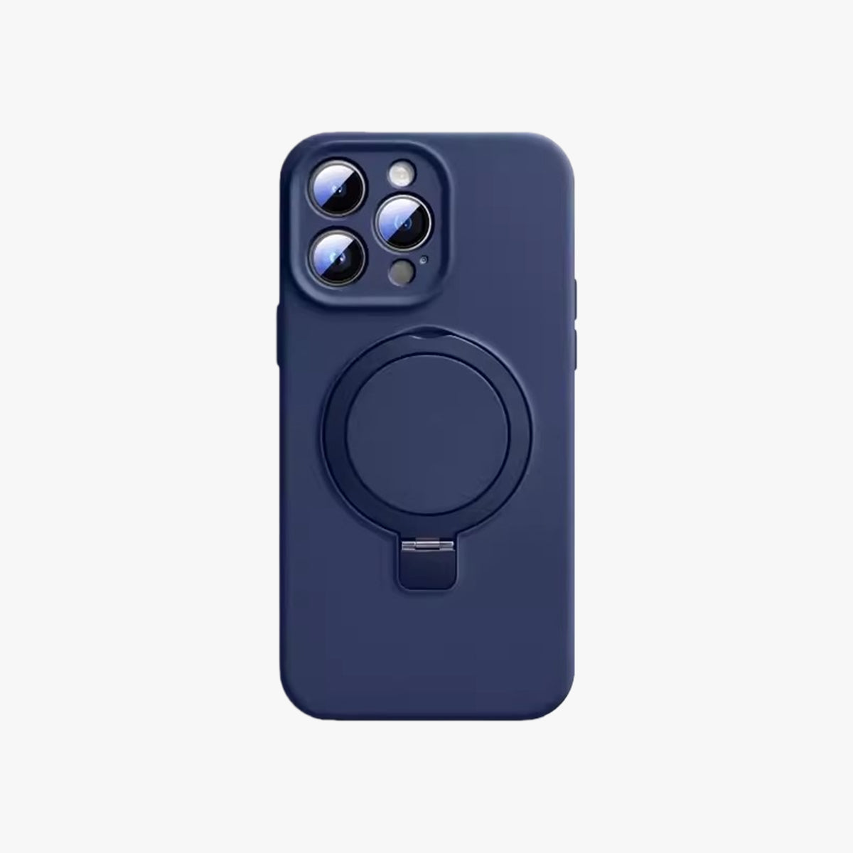 Magnetic Wireless Charging Phone Case | Liquid Silicone Solid Color Phone Case with Stand