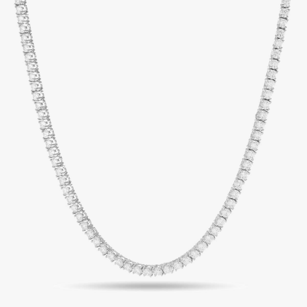 3mm White Gold Tennis Chain - SPICEUP