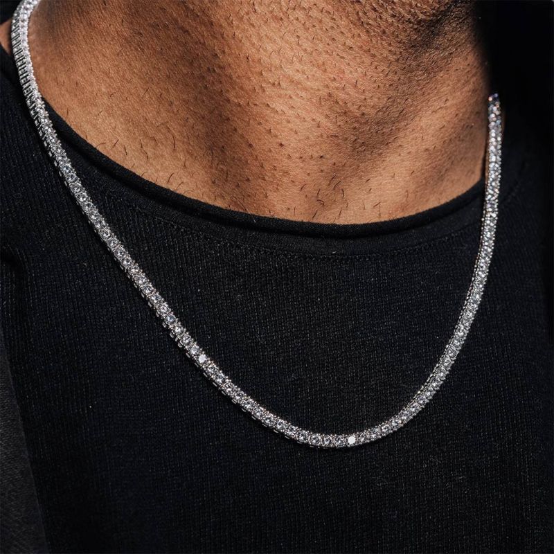 3mm White Gold Tennis Chain - SPICEUP