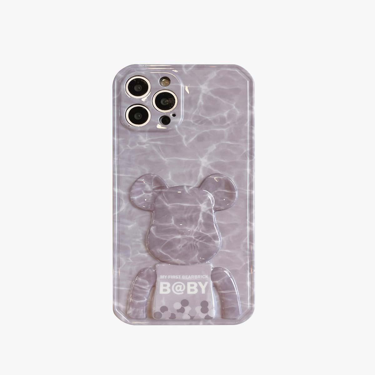 3D Phone Case | Grey Water Wave Bear - SPICEUP