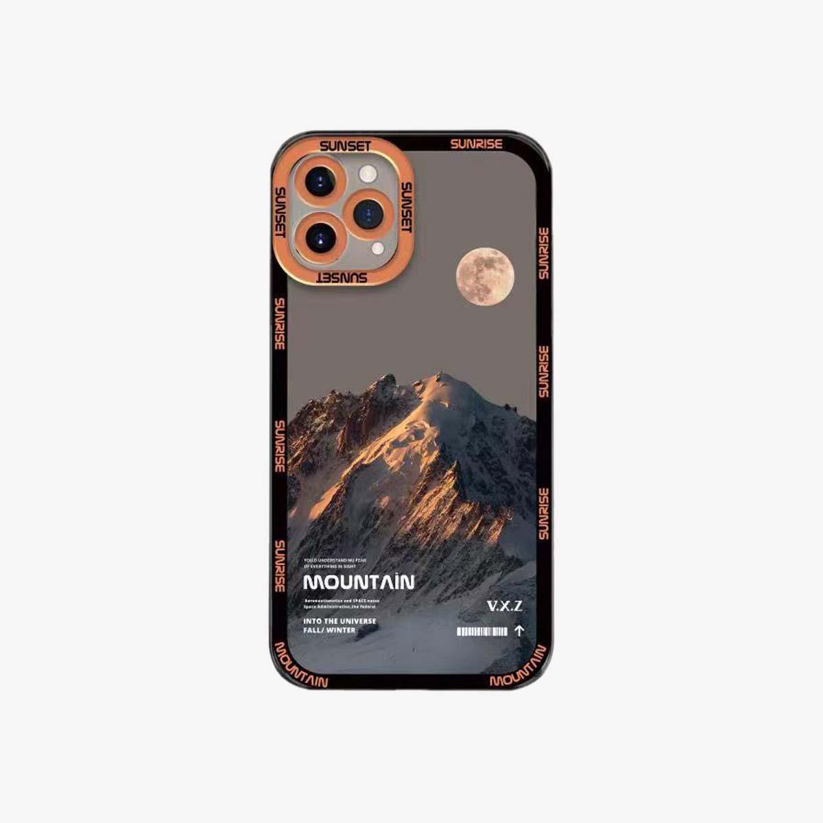 Transparent Phone Case | Orange Snow Mountain - SPICEUP