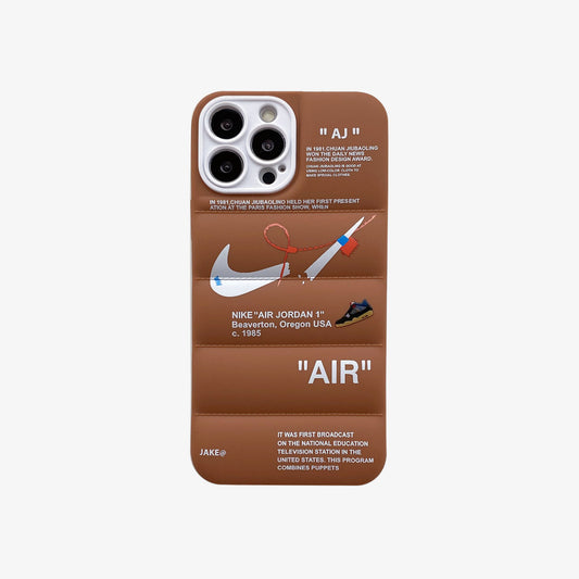 SALE | 3D Phone Case | Nike x Off White inspired Brown - SPICEUP