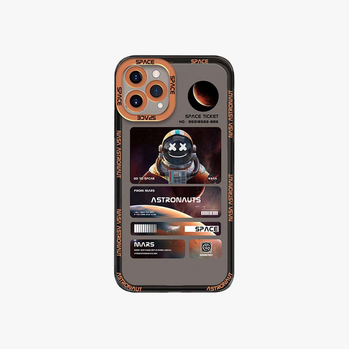 Transparent Phone Case | Lunar Landing Orange - SPICEUP