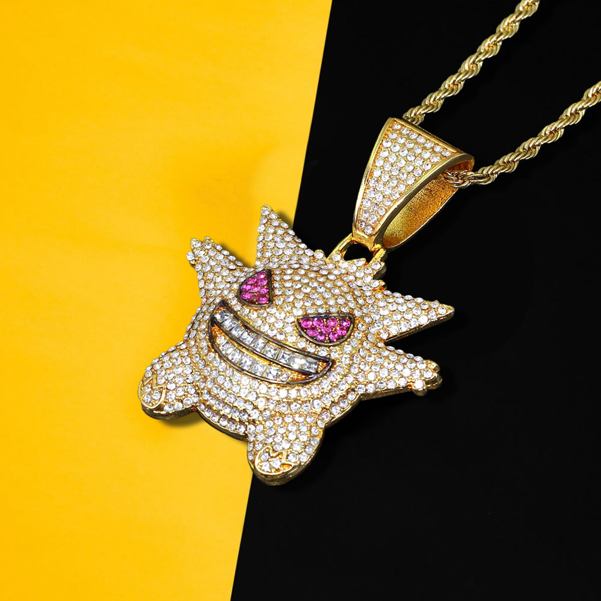 Iced Gengar Pendant in 14K Gold - SPICEUP