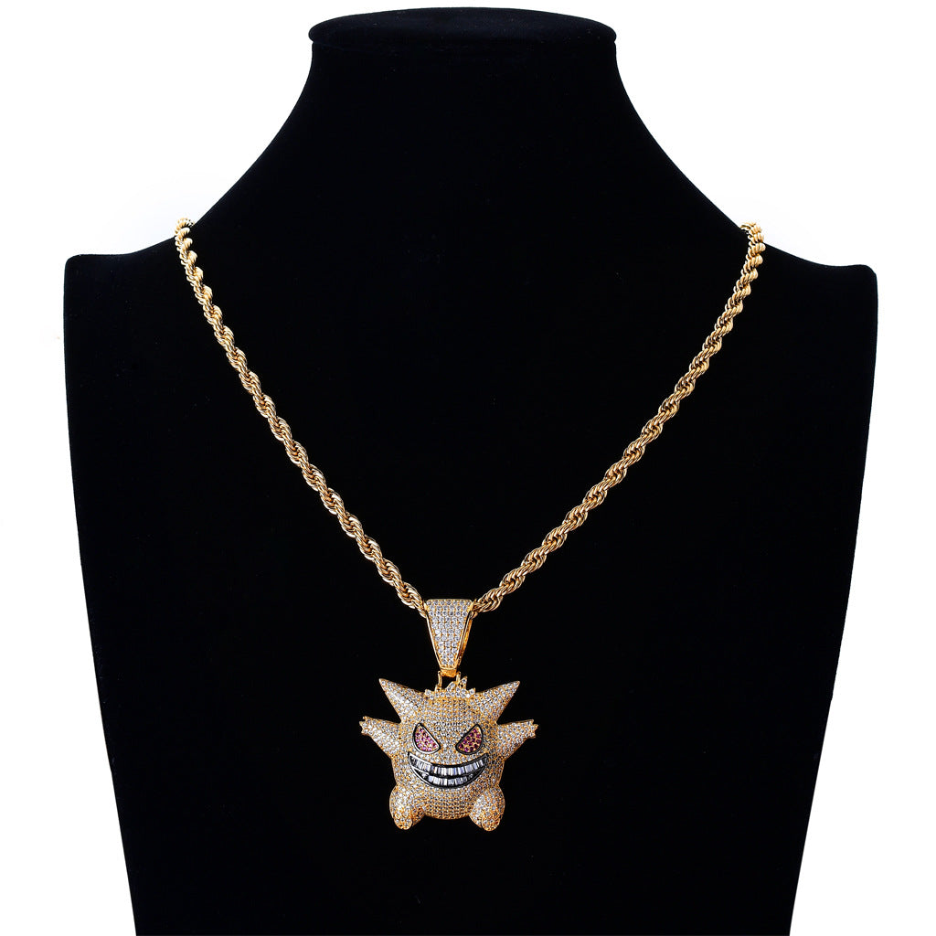 Iced Gengar Pendant in 14K Gold - SPICEUP
