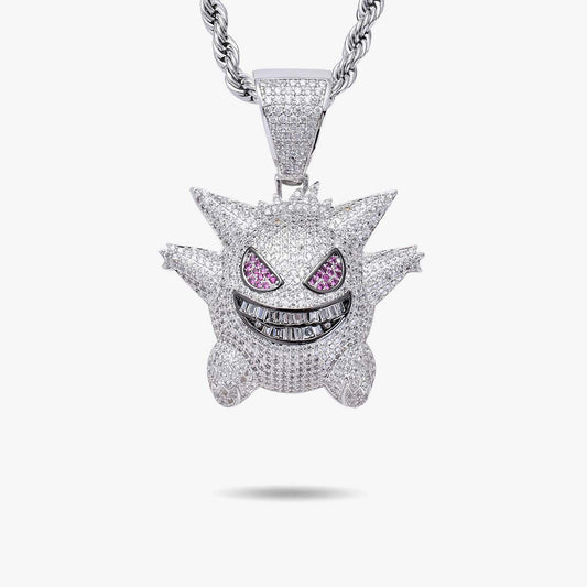Iced Gengar Pendant in White Gold - SPICEUP