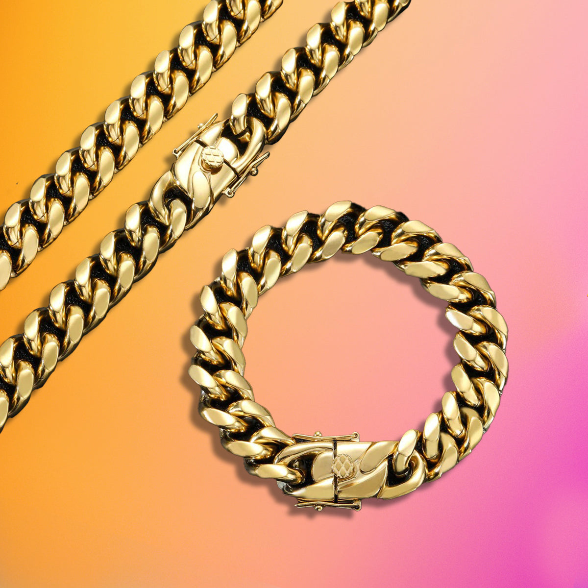 12mm 14K Gold Miami Cuban Chain - SPICEUP