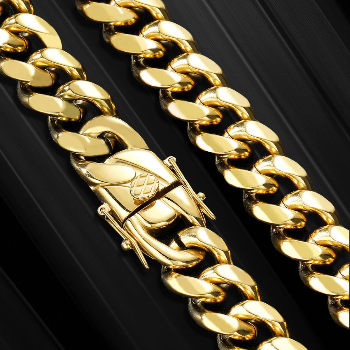 12mm 14K Gold Miami Cuban Chain - SPICEUP