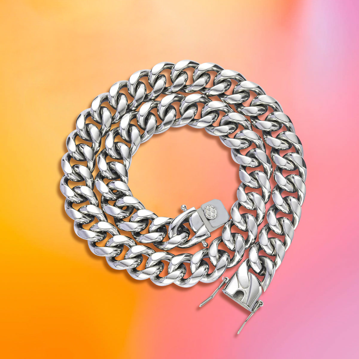 12mm White Gold Miami Cuban Chain - SPICEUP