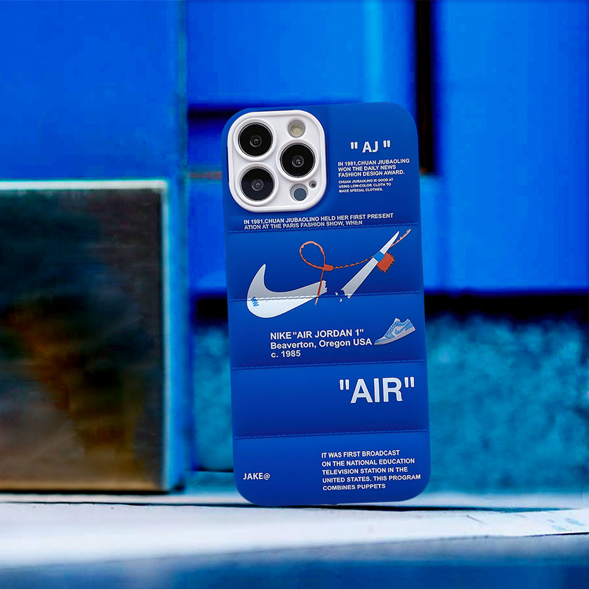 SALE | 3D Phone Case | Nike x Off White inspired Blue - SPICEUP