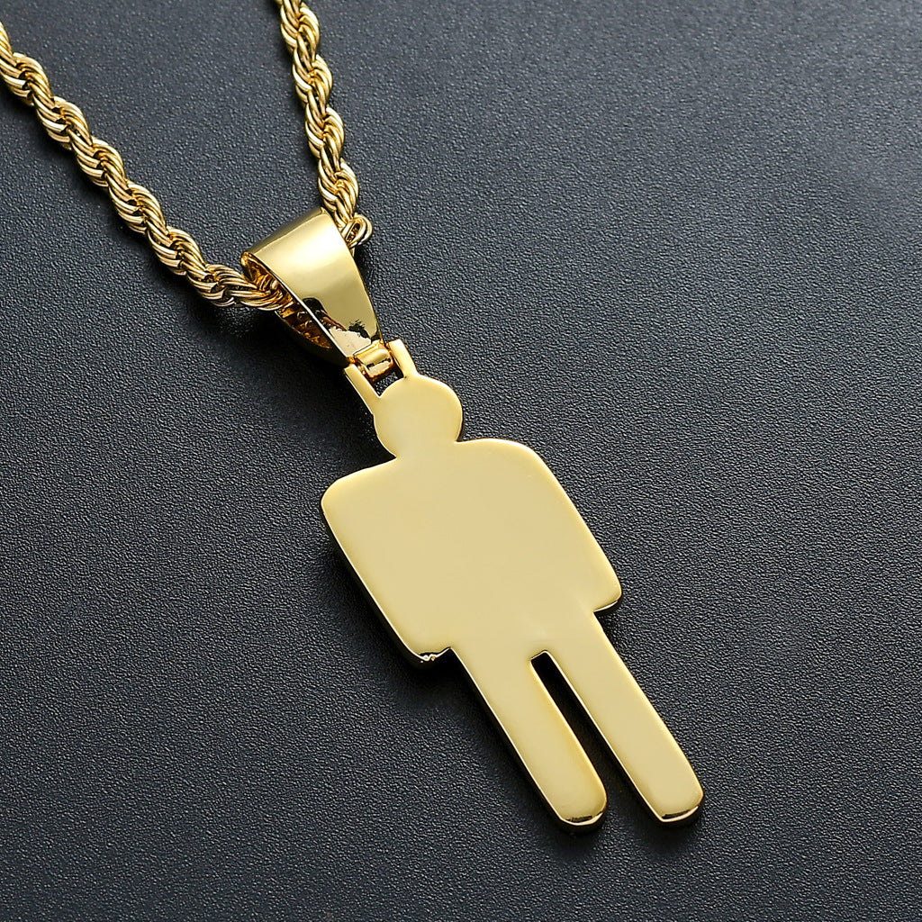 Iced Tilted Head Pendant in 14K Gold - SPICEUP