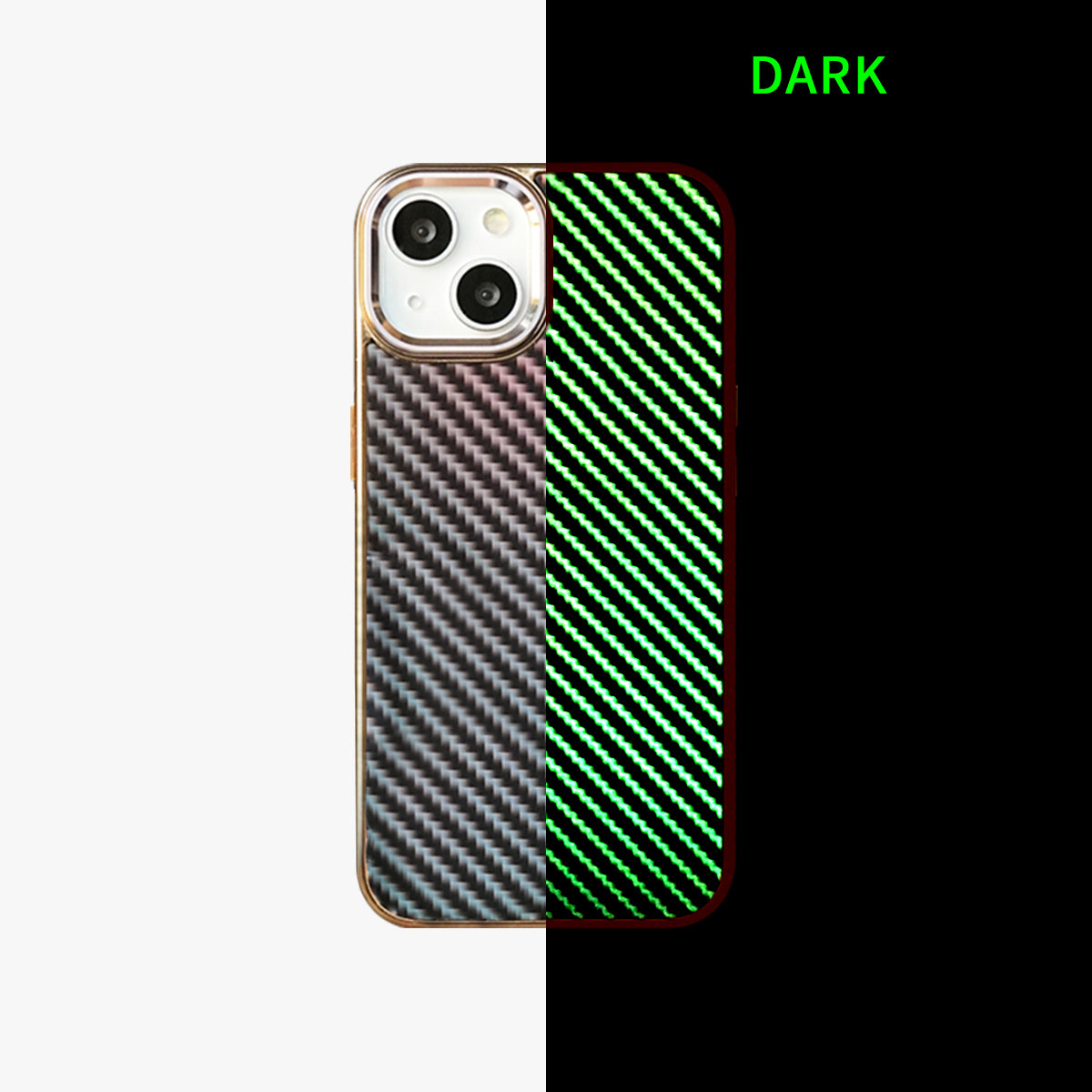 Glow in the Dark | Gold Carbon Fiber Phone Case - SPICEUP