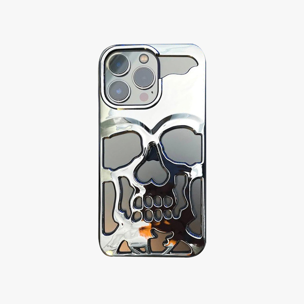 Reflective Phone Case | Metal Skeleton Skull Silver - SPICEUP