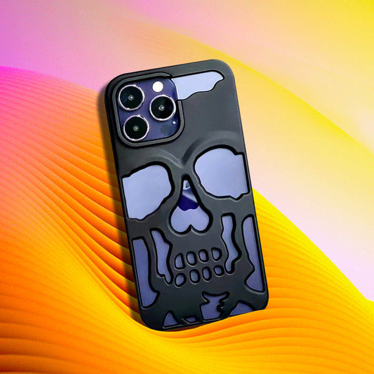 Limited Phone Case | Metal Skeleton Skull Matte Black - SPICEUP