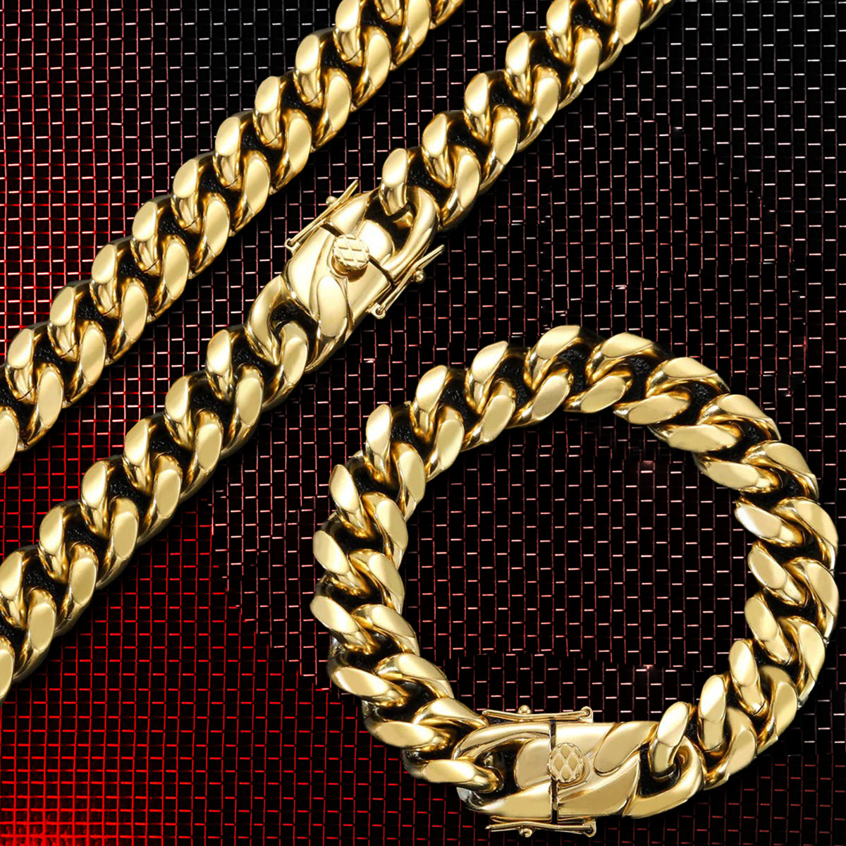 8mm 14K Gold Miami Cuban Chain - SPICEUP