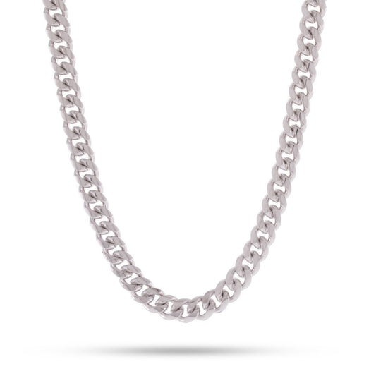 8mm White Gold Miami Cuban Chain - SPICEUP