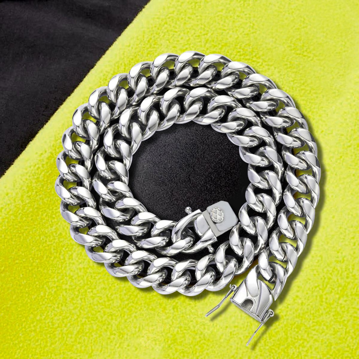 10mm White Gold Miami Cuban Chain - SPICEUP