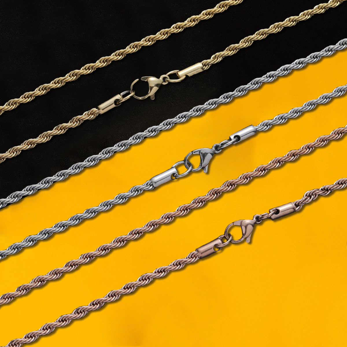 SALE | 3mm 14K Gold Rope Chain - SPICEUP